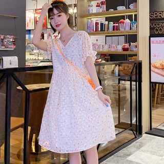 nu  Bà bầu đầm bầu voan in rờiđũi