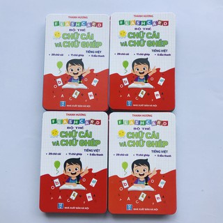 Bộ thẻ flashcard chữ ghép và chữ cái, chữ số cho bé học tiếng việt(khổ lớn 10x15cm)