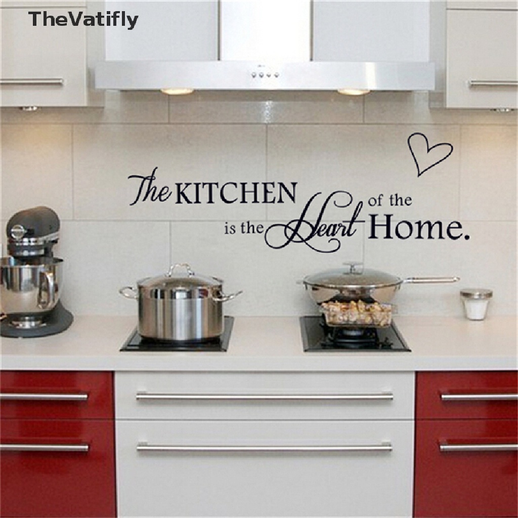 [Thevalifly] Sticker Dán Tường Họa Tiết Chữ Kitchen Is the Heart of Home