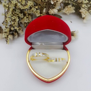 Nhẫn đôi bạc xi vàng