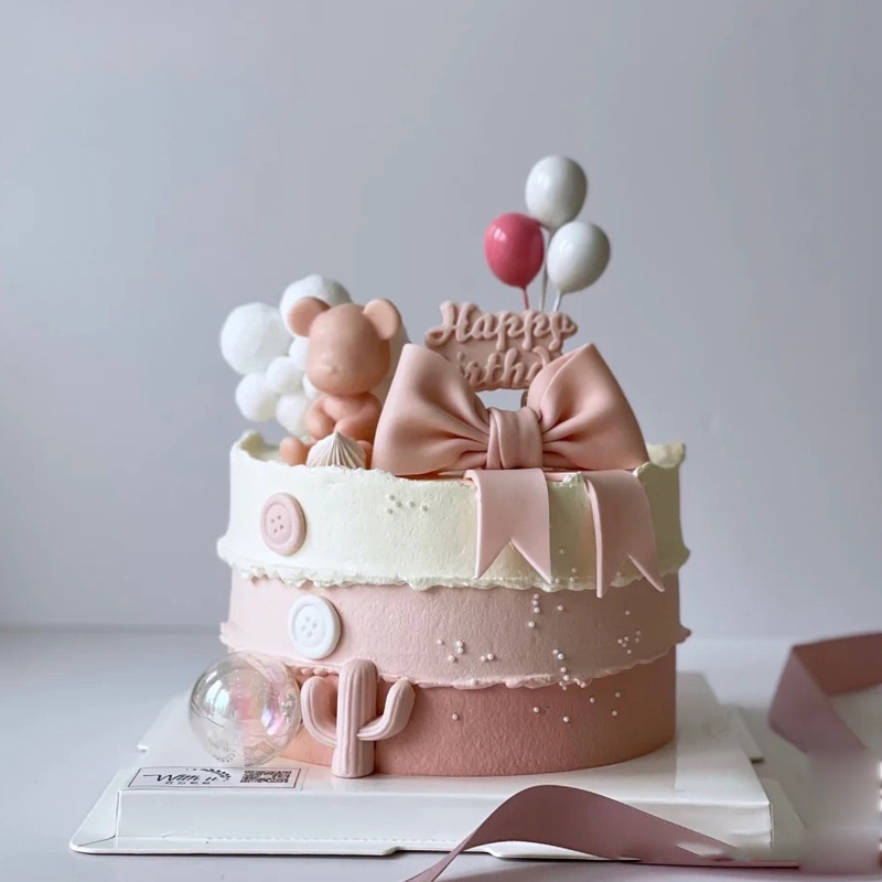 Phụ kiện trang trí bánh kem hình nơ 3D độc đáo cho tiệc sinh nhật/đám cưới