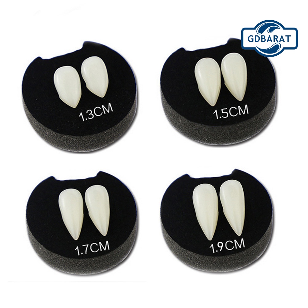 Set 2 Răng Nanh Giả Dạ Quang Hóa Trang Ma Cà Rồng