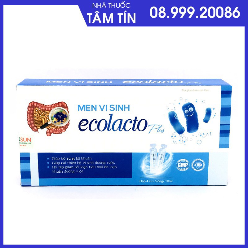 Men vi sinh Ecolacto Plus – Bổ sung lợi khuẩn cải thiện hệ vi sinh đường ruột và giảm rối loạn tiêu hóa (Hộp 20 ống) | Thế Giới Skin Care