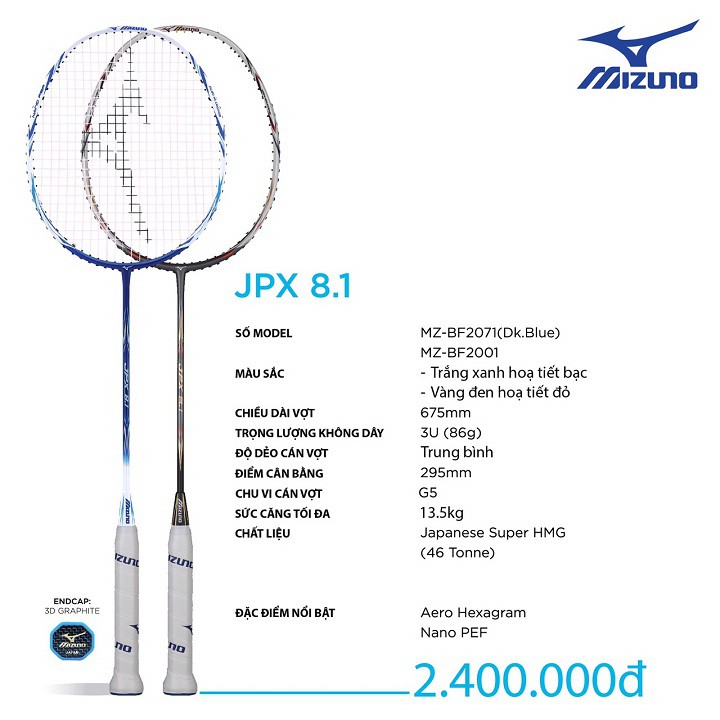 Vợt Cầu Lông Mizuno JPX 8.1 Chính Hãng