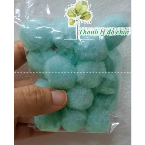 Quả bông pompom 2,5cm dạy trẻ nhận biết màu sắc làm đồ hanmade