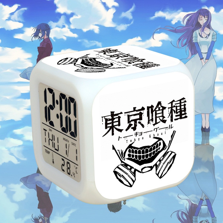 (nhiều mẫu) Đồng hồ báo thức để bàn IN HÌNH Tokyo Ghoul Ngạ quỷ vùng Tokyo anime chibi tiện lợi đèn LED đổi màu