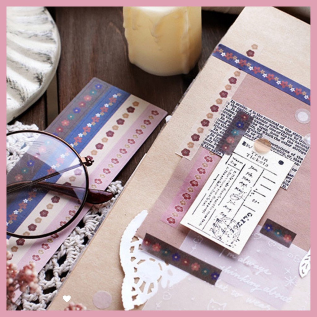 STICKER MASKING TAPE VINTAGE TRANG TRÍ SỔ/PLANNER