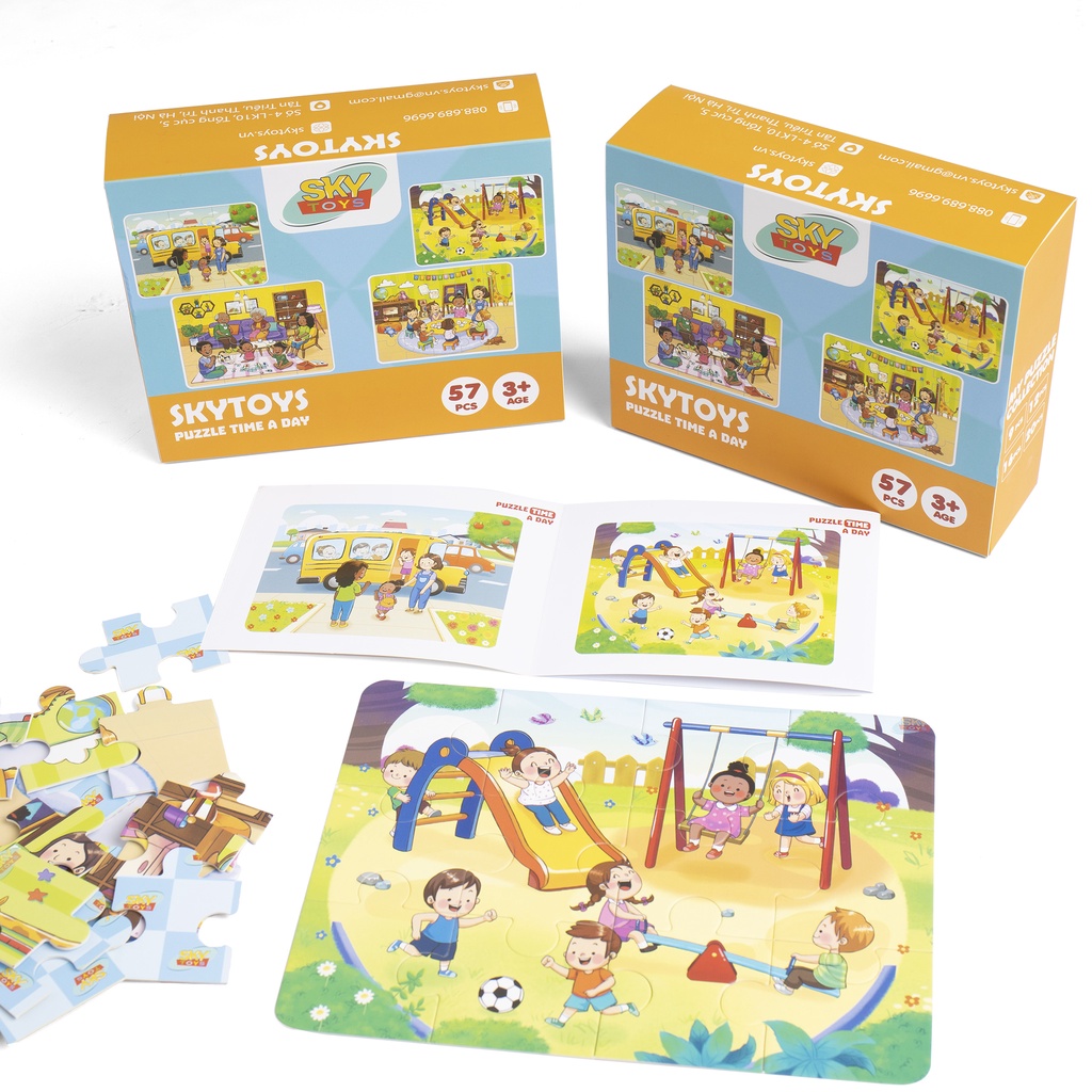 Bộ xếp hình thông minh, đồ chơi giáo dục lắp ghép puzzzle giúp bé phát triển tư duy, trí tưởng tượng