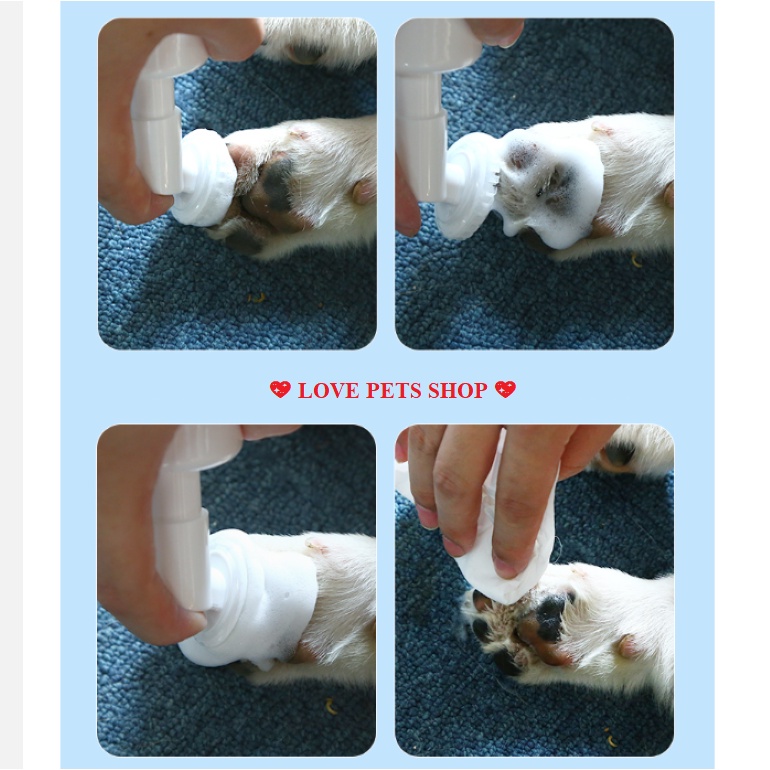 BỌT RỬA CHÂN CHO CHÓ MÈO BORAMMY 150ML - LOVE PETS SHOP