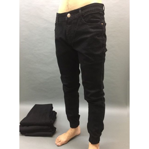 Quần Jogger Jean Co Giãn Đen