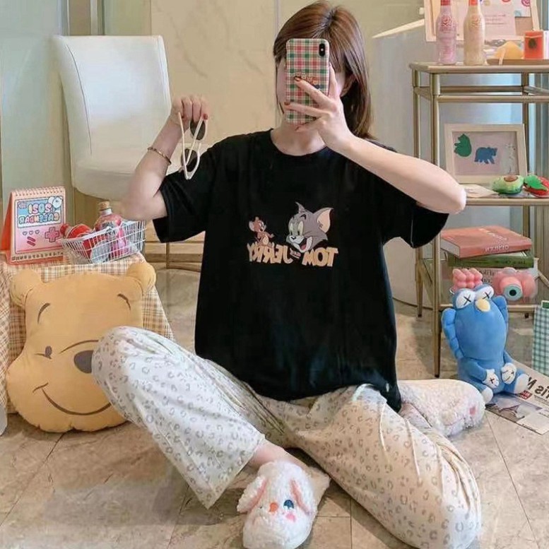 Đồ bộ nữ ❤️Freeship❤️ Bộ mặc hè cotton đẹp hoạt hình dễ thương phiên bản Hàn Quốc - Đồ ngủ đẹp