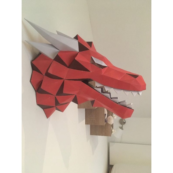 Mô hình giấy đầu rồng treo tường Targaryen Dragon