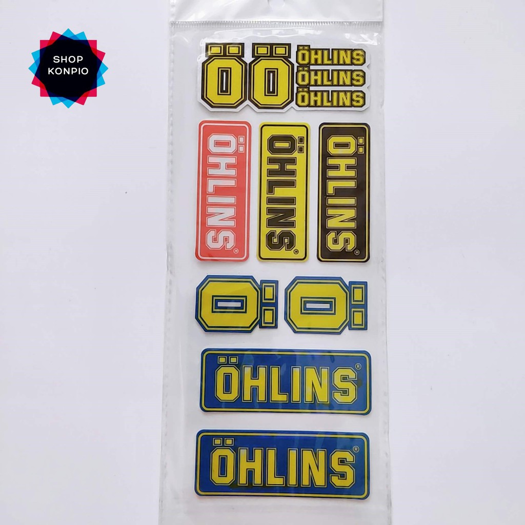 Bộ Tem Sticker Phản Quang OHLINS Cao Cấp Dán Xe Máy, Ô Tô, Mũ Bảo Hiểm, Chống Thấm Nước, Chống Bay Màu
