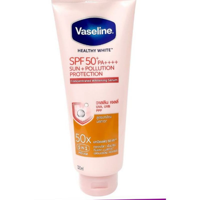 Dưỡng thể Vaseline 50X chống nắng Healthy Bright SPF50+ PA++++ 320ml Thái Lan