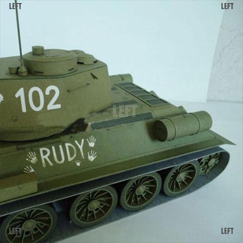 LEFT 27*12cm Soviet Union T-34 Medium Tank DIY 3D Paper Card Model Toys