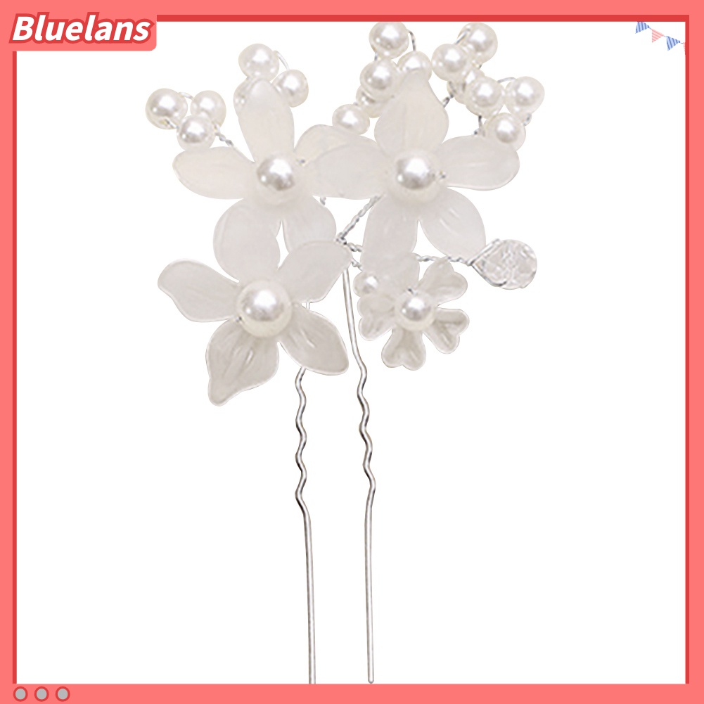 1 Kẹp Tóc Hoa Đính Ngọc Trai Giả Màu Trắng Cho Cô Dâu