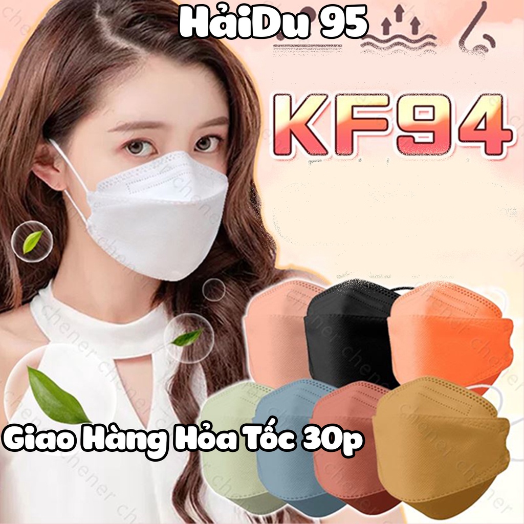 Bộ  Khẩu Trang Cá Kháng Khuẩn 4D KF94 Ôm Sát Mặt Lọc Bụi Bẩn