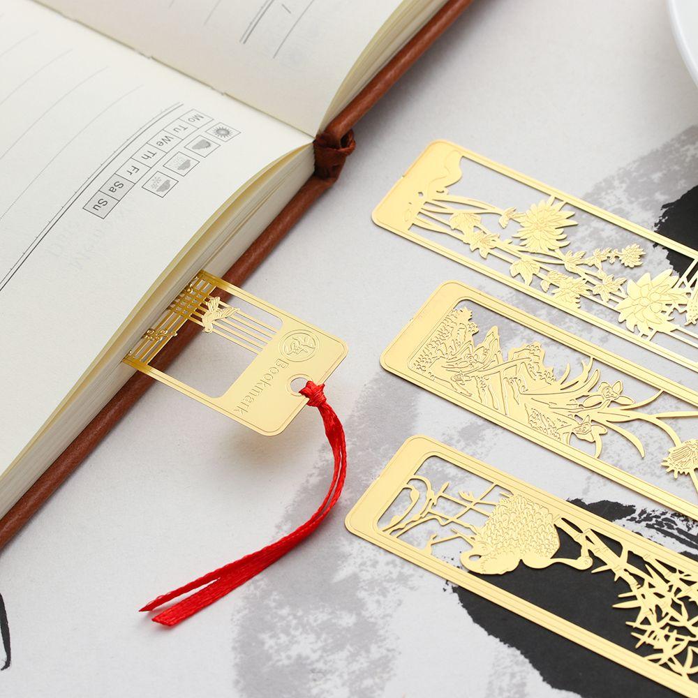 LAKAMIER Thẻ Đánh Dấu Trang Sách Bằng Đồng Thau Phong Cách Trung Hoa Cổ Điển