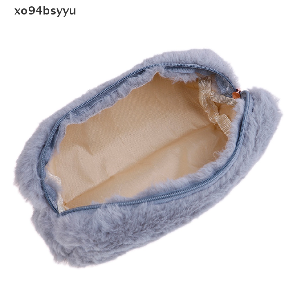 Xo94bsyu 1X Túi Đựng Bút Chì / Đồ Trang Điểm Phối Lông Xù Đáng Yêu Dành Cho Nữ