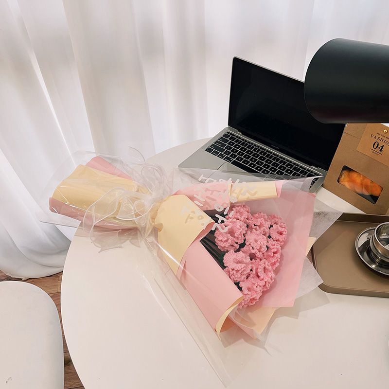 [DIY]Tự làm bó hoa dệt tay, hoa giả, bộ nguyên liệu tự làm#hoa len#đan len handmade#đồ tự làm#hoa bằng len#hoa đan len