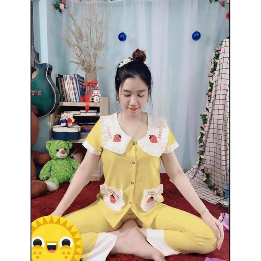 ✅Bộ ngủ nữ Pijama tay ngắn quần dài - SET TIỂU THƯ DÂU SIÊU DỄ THƯƠNG - ĐỒ BỘ MẶC NHÀ