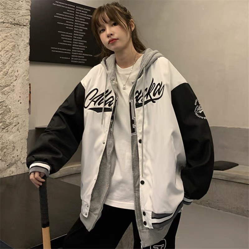 Áo khoác nữ bomber varsity jacket Alaska áo khoác bomber nam nữ kiểu dáng oversize vải loại dày Mophus MQ008P