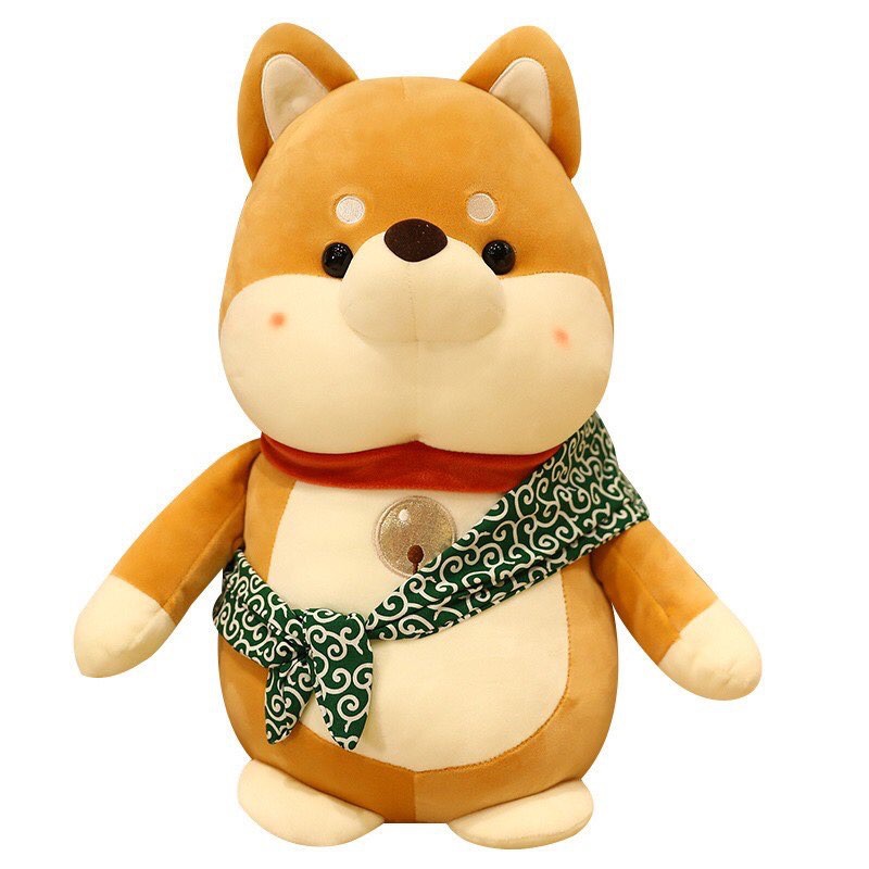 Gấu Bông Chó Shiba Quàng Khăn,Hàng QC Loại 1,Size Mini