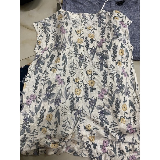 Áo TAHARI Linen Tay Ngắn Nút Thân Sau  - 3902