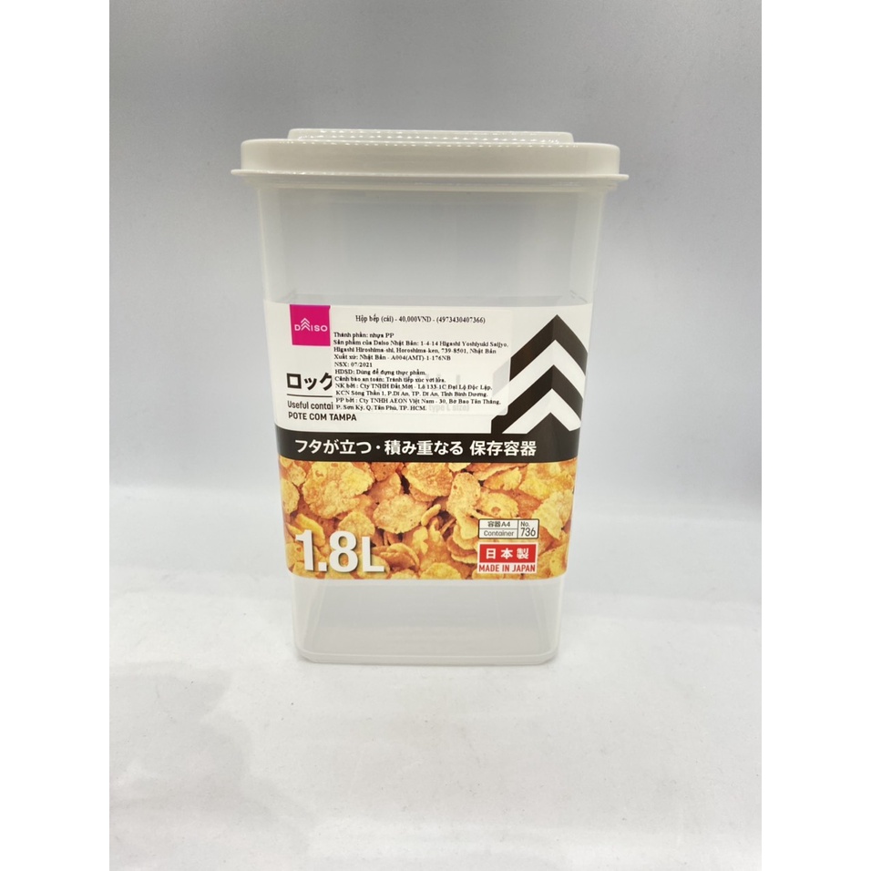 Daiso Hộp thực phẩm dạng mỏng cỡ lớn