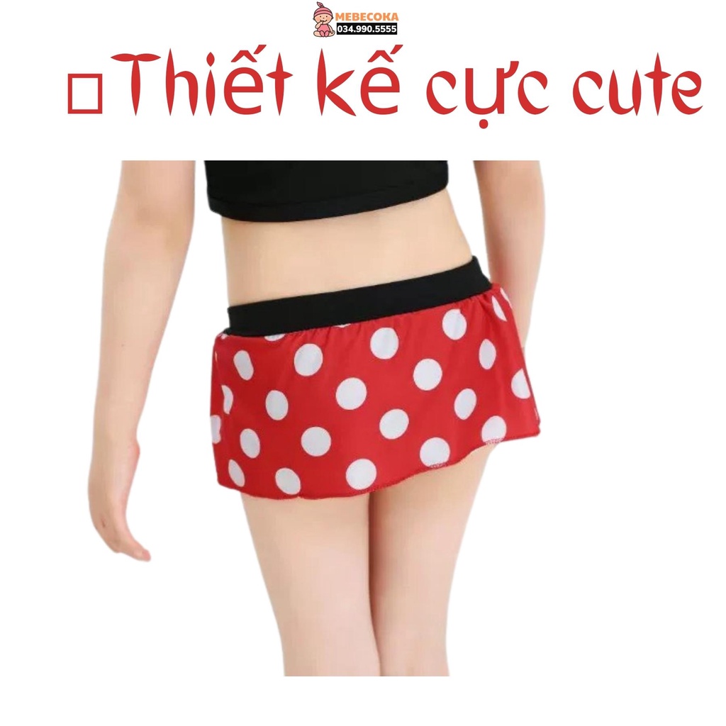 Đồ bơi trẻ em, Bộ đồ bơi bé gái dưới 13kg họa tiết MICKEY loại Cao Cấp tặng kèm MŨ