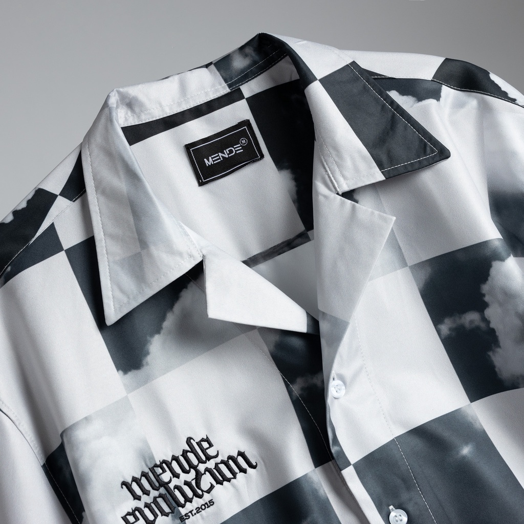 MENDE - Square Sky Shirt Xám - áo sơ mi nam tay ngắn MENDE | BigBuy360 - bigbuy360.vn