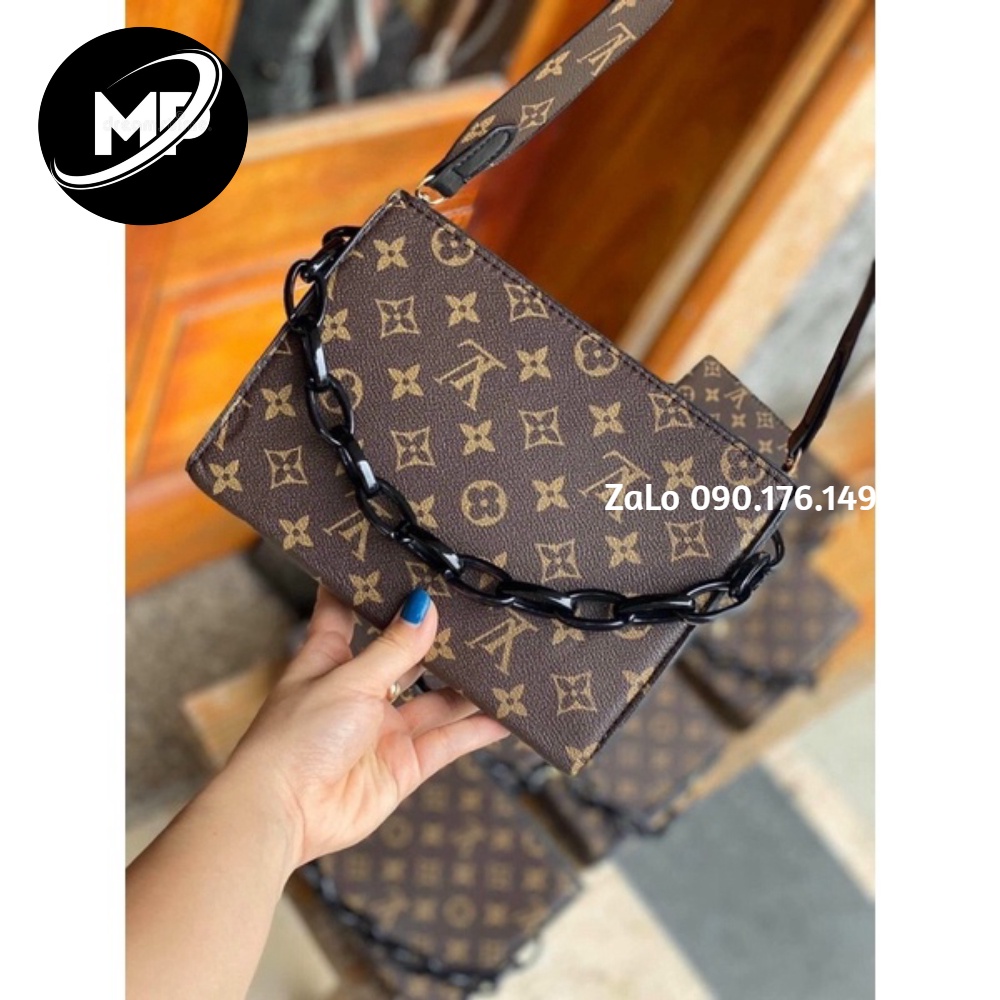 ❤️𝑺𝑰𝑬̂𝑼 𝑯𝑶𝑻❤️ Túi kẹp nách phối xích dáng vuông in hoạ tiết eo vì hàng đẹp🚛Freeship🚛