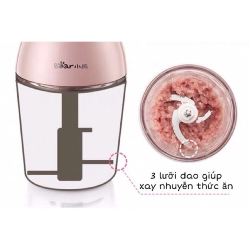 Máy xay đa năng Bear 0,6L cho bé ăn dặm