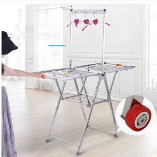 Giàn phơi đồ sào phơi đồ thông minh đa năng, khung thép không gỉ, có bánh xe di chuyển, gấp gọn khi không sử dụng