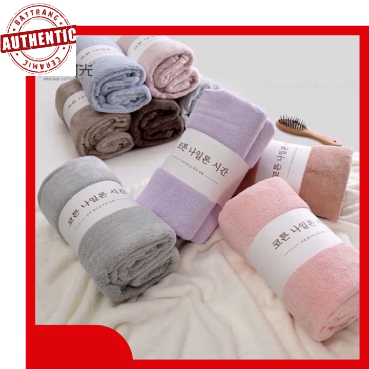 Khăn tắm lông cừu siêu mềm cho mẹ và bé khổ lớn 70cm*140cm_Khăn tắm lông cừu hàn quốc authentic