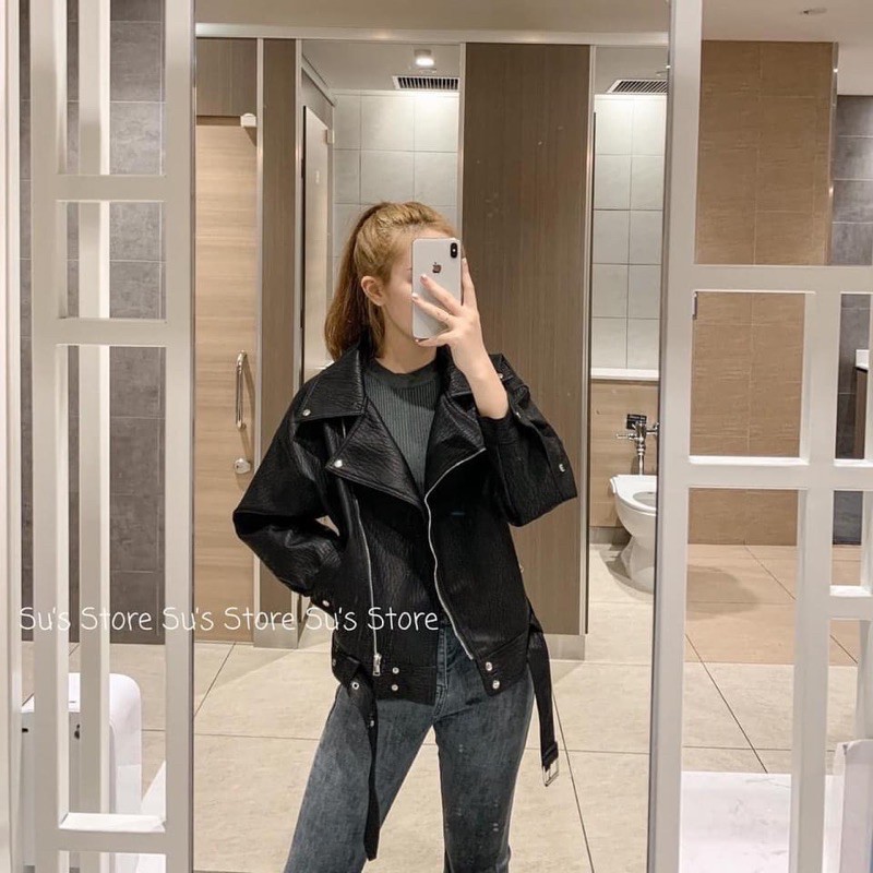 SIÊU HOT ÁO KHOÁC DA KÈM ĐAI CỔ VEST | BigBuy360 - bigbuy360.vn