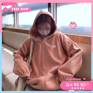 Áo khoác nỉ bông ULZZANG cực ấm Hot trend 2021, Áo khoác Unisex form rộng Hàn Quốc