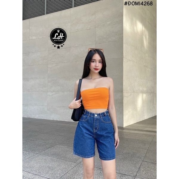 Quần short jean nữ ống rộng Lê Huy Fashion nhiều màu kiểu 2 bass ở cạp quần dễ thương cho nàng Ms 4269