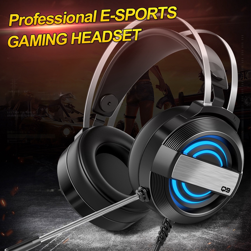 Tai Nghe Chụp Tai Pulierde Q9 Âm Thanh Vòm 7.1 Có Micro Điều Chỉnh Được Có Dây USB Và Đèn LED Hỗ Trợ Chơi Game PS4