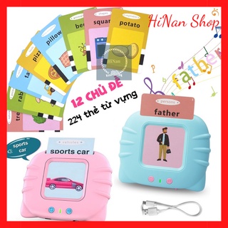 Máy Đọc Thẻ Từ Vựng Tiếng Ânh , Tiếng Trung gồm 112 thẻ flashcard  với 224 từ vựng cơ bản - HiNan Shop