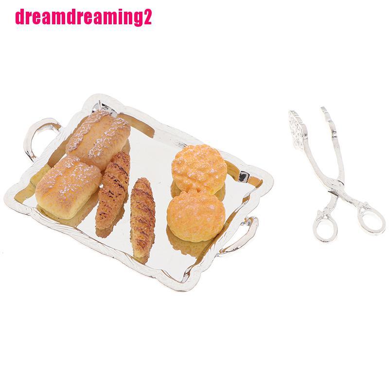 Bộ 8 Khay Bạc Đựng Bánh Mì Nhỏ Xinh Trang Trí Nhà Búp Bê Tỉ Lệ 1: 12