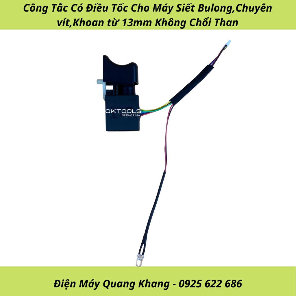 Công Tắc Cò Điều Tốc Cho Máy Siết Bulong , Máy Khoan chạy từ 13mm , Máy Chuyên Vít Không Chổi Than