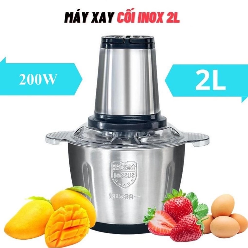 BẢO HÀNH 1 ĐỔI 1 Máy xay thịt, máy xay đa năng, công suất 250W, cối inox304, 4 lưỡi dao sắc bén