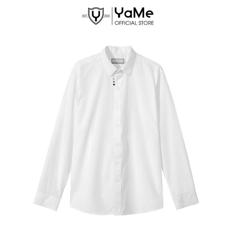 Áo Sơ Mi Trắng Nam Tay Dài Trơn Đơn Giản Thương Hiệu Y2010 M26 20673|YaMe|