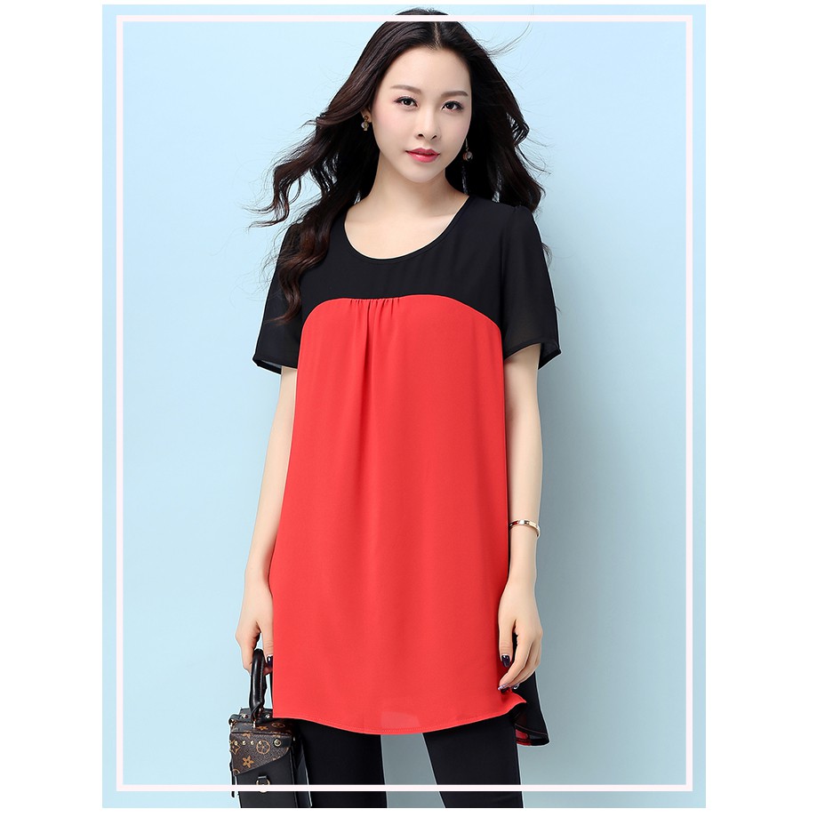 TK284-ÁO VOAN FORM DÀI PHỐI MÀU S-6XL