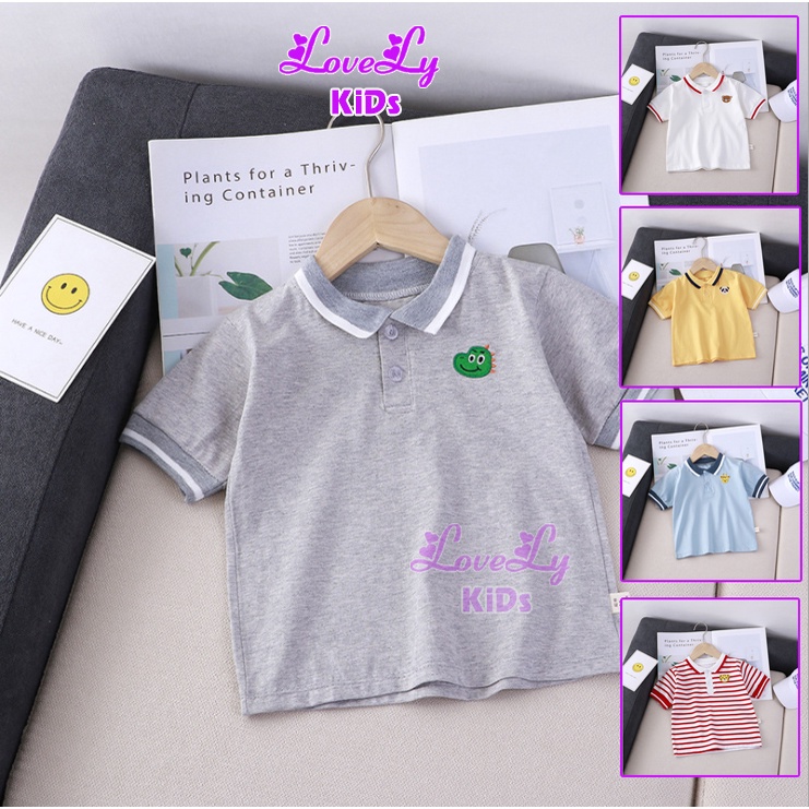 Áo polo cho bé trai chất thun cotton có cổ đủ size phong cách Hàn Quốc - LoveLy Shop