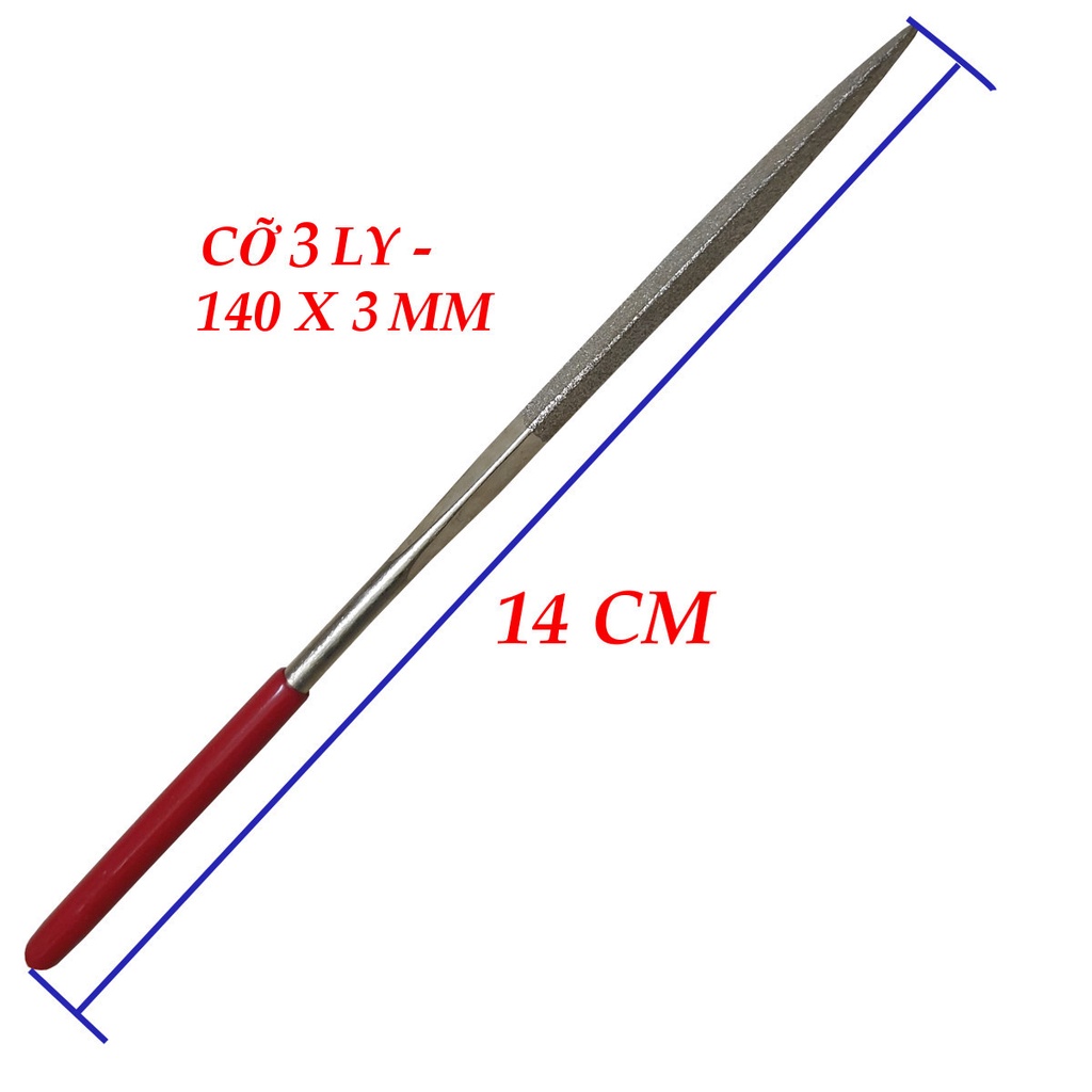 10 cây dũa TAM GIÁC hợp kim mài dũa kim loại có 3 cỡ để lựa chọn 180 x 5 - 160 x 4 - 140 x 3