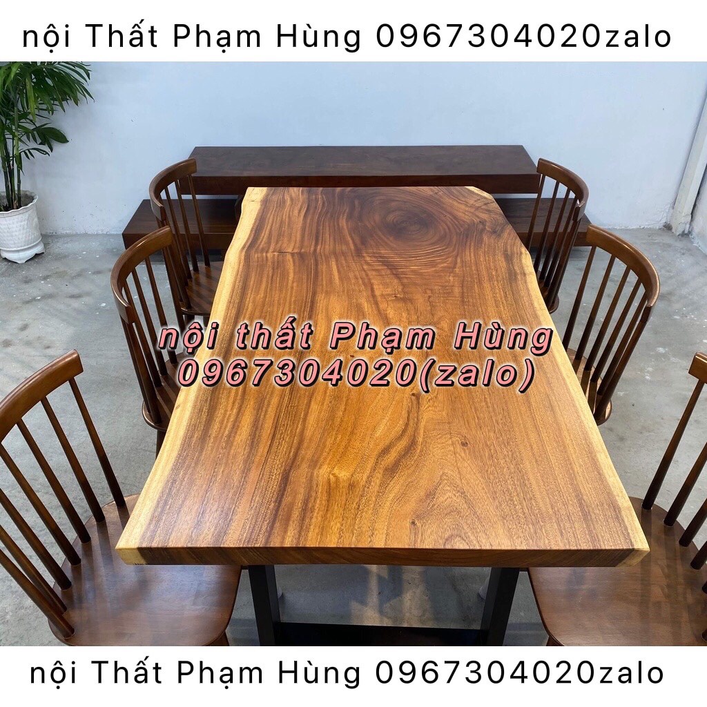 Bàn me tây nguyên tấm dài giá theo kích thước tặng kèm chân sắt