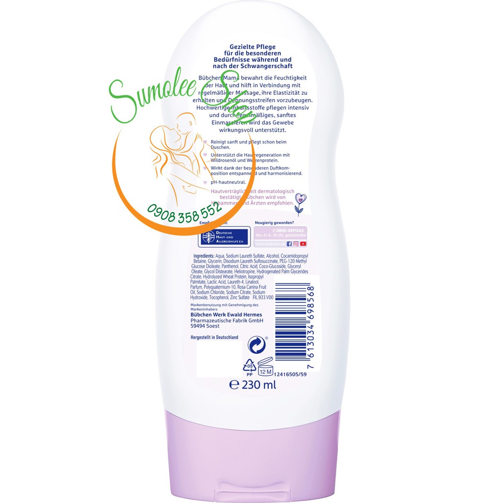 Sữa Tắm Cho Bà Bầu Mama Nội Địa Đức 230ml