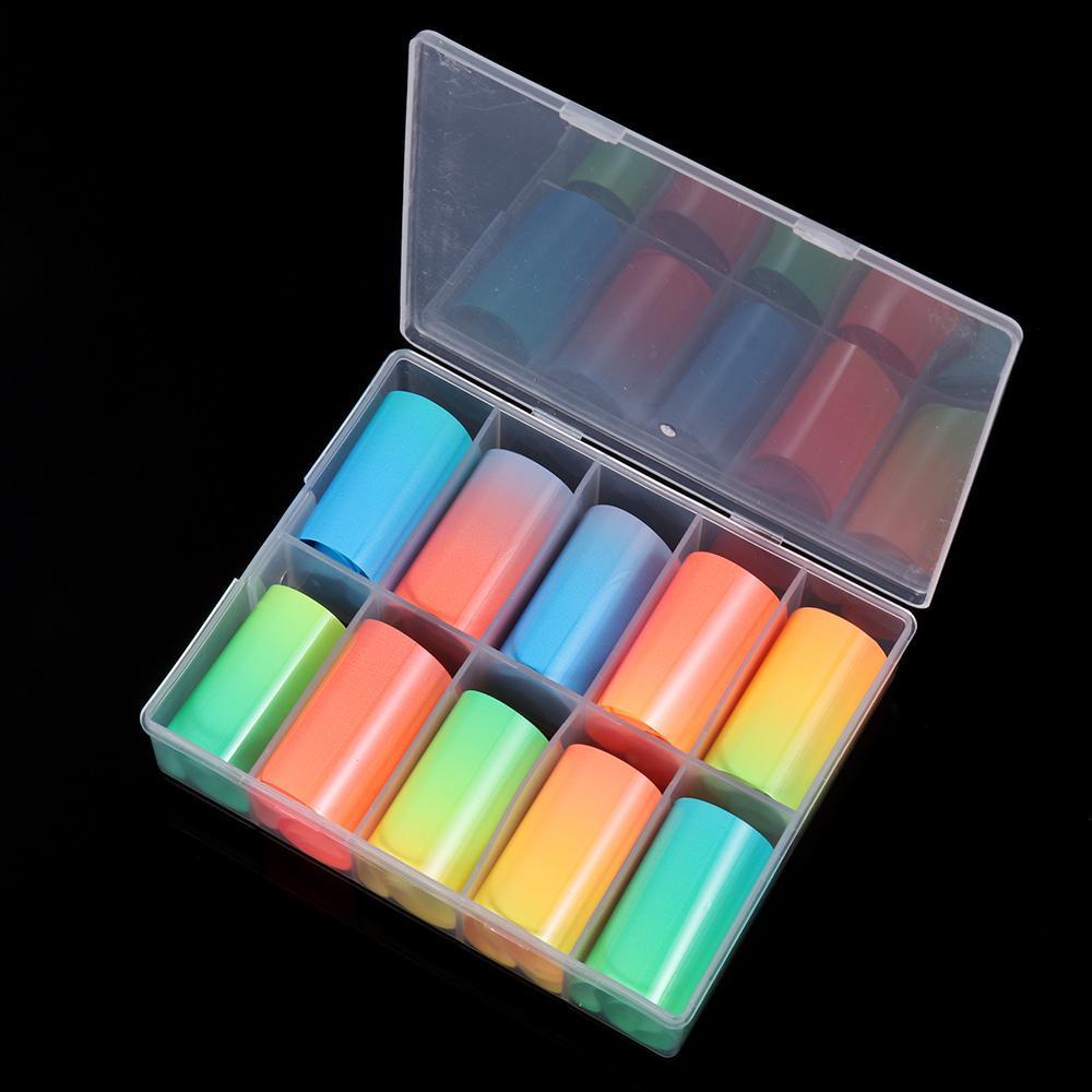 Set Giấy Foil Màu Sắc Cầu Vồng Neon Dán Móng Nghệ Thuật